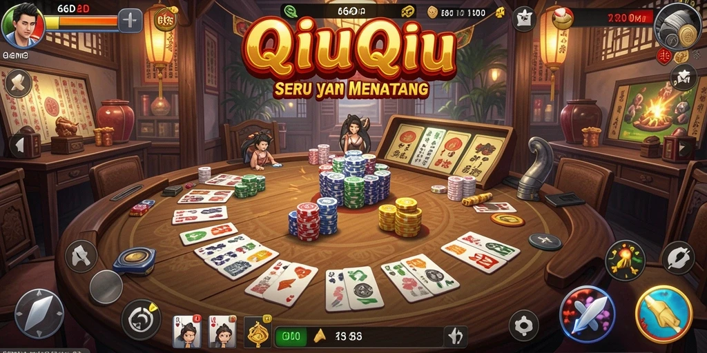 Screenshot gameplay QiuQiu di aplikasi 66D yang mendebarkan.