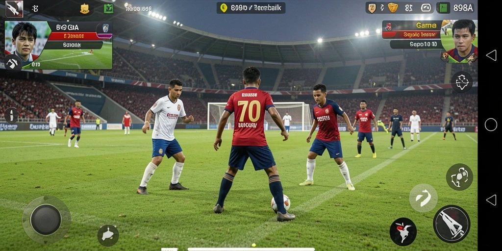 Tampilan gameplay menarik dari 898A yang penuh aksi sepak bola.