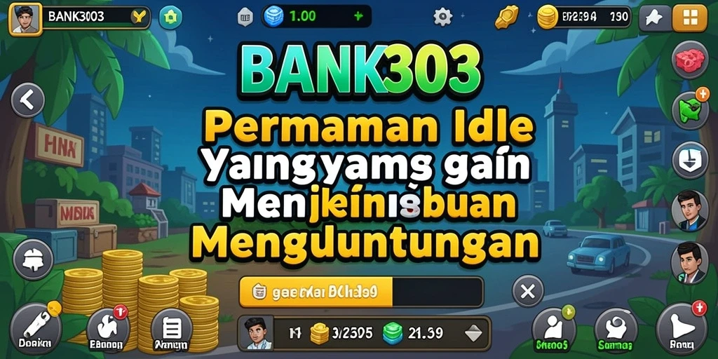 Tangkapan layar utama BANK303 menampilkan aksi gameplay Idle yang menarik.