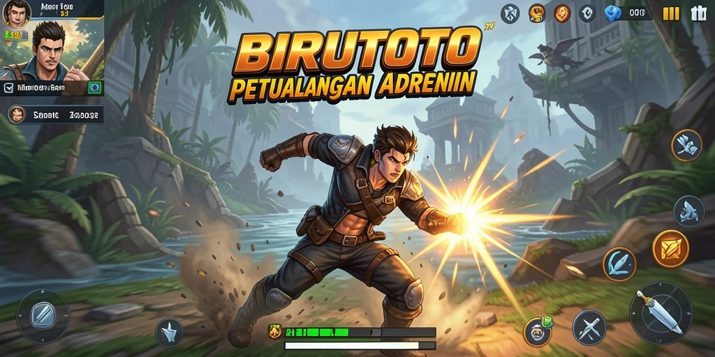 Tampilan gameplay BIRUTOTO yang menegangkan dan penuh aksi.