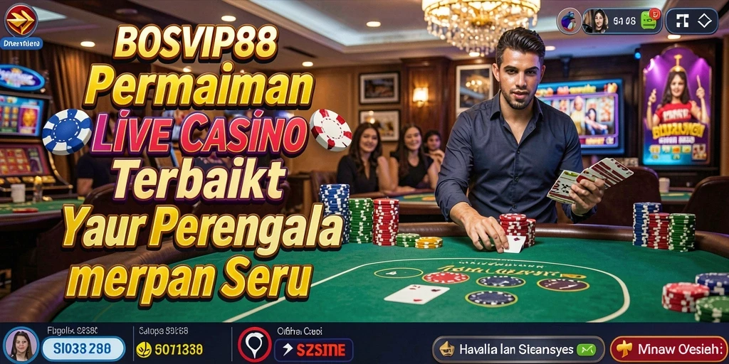 Tampilan gameplay Live Casino BOSVIP88 yang interaktif dan mendebarkan.