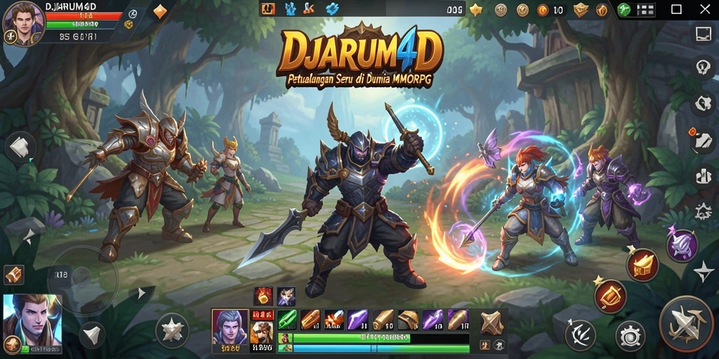 Tangkapan layar menunjukkan aksi seru gameplay MMORPG DJARUM4D.