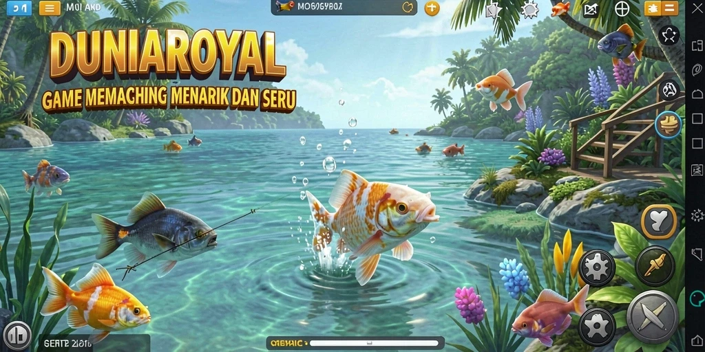 Tampilan gameplay DUNIAROYAL dengan pengalaman memancing yang menyenangkan.
