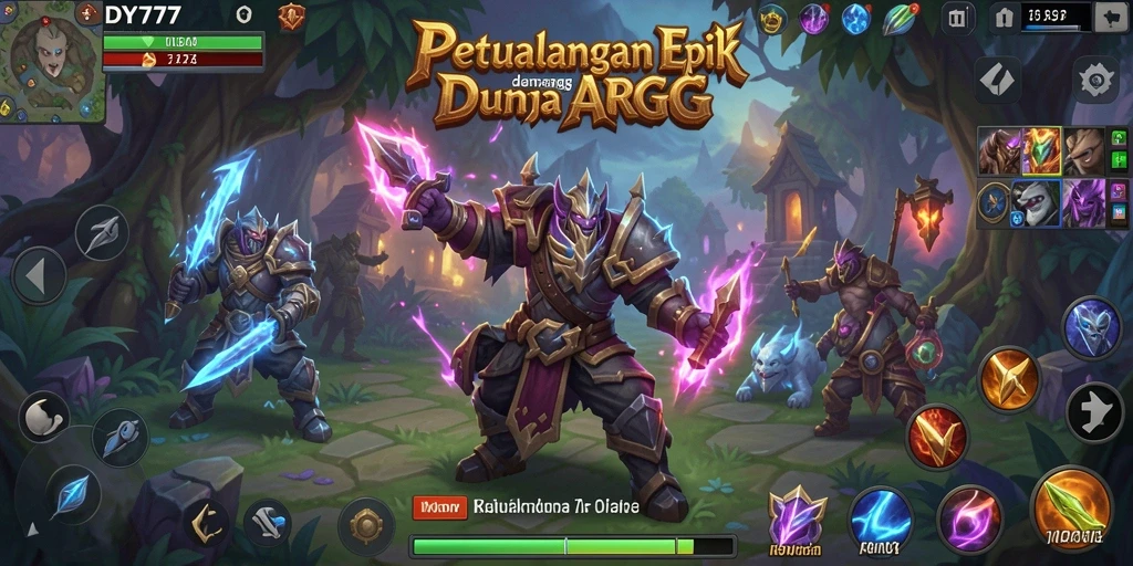 Screenshot menunjukkan aksi seru dalam game ARPG DY777.