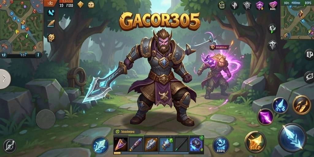 Tangkapan layar utama GACOR305 menunjukkan gameplay ARPG yang intens dan mengasyikkan.