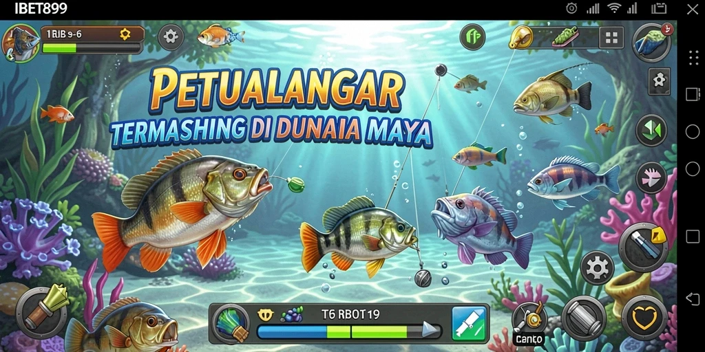 Tampilan gameplay IBET899 yang menampilkan momen seru saat memancing.