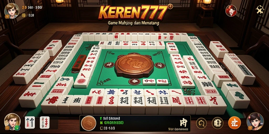 Tampilan gameplay KEREN777 yang menakjubkan dengan elemen Mahjong.