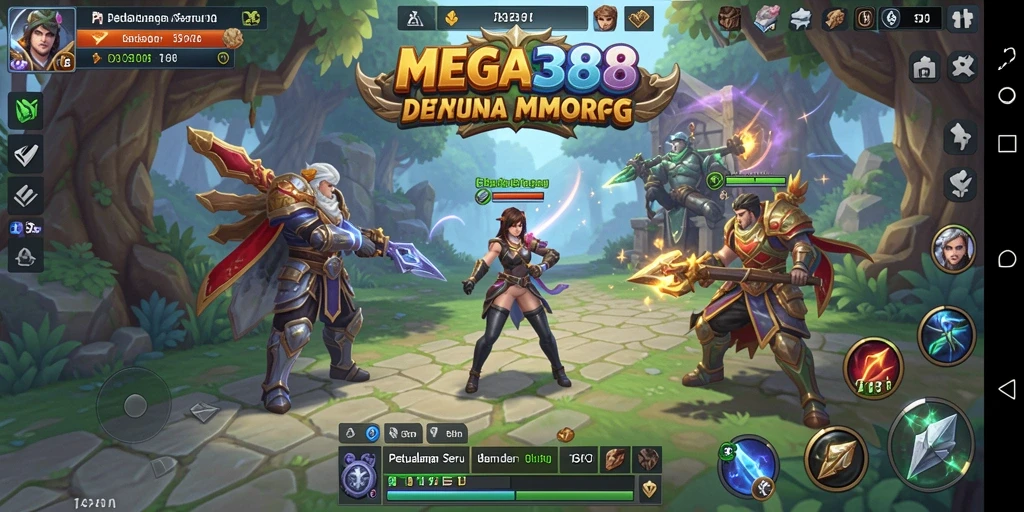 Tampilan gameplay MEGA388 yang memukau dalam suasana RPG.
