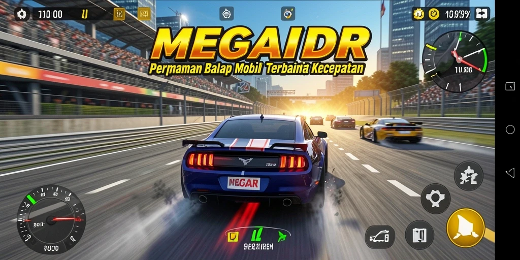 Gameplay balap yang mendebarkan dan seru di MEGAIDR.