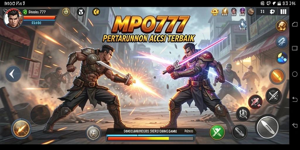 Tangkapan layar gameplay <strong>MPO777</strong> menunjukkan aksi pertarungan yang cepat dan mendebarkan.