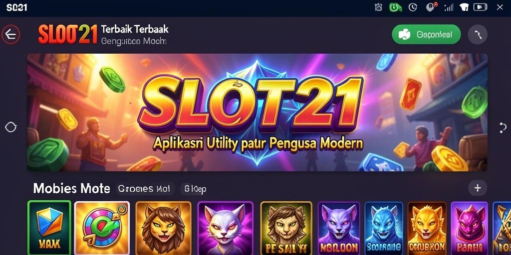 Tampilan antarmuka aplikasi SLOT21 yang modern dan fungsional.