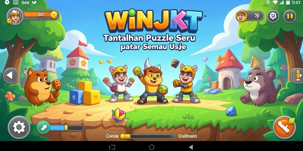 Tampilan gameplay yang menantang di WINJKT dengan berbagai level puzzle.