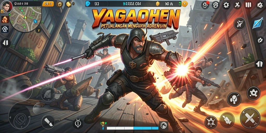 Tampilan gameplay YAGAOHEN yang mendebarkan dan penuh aksi.